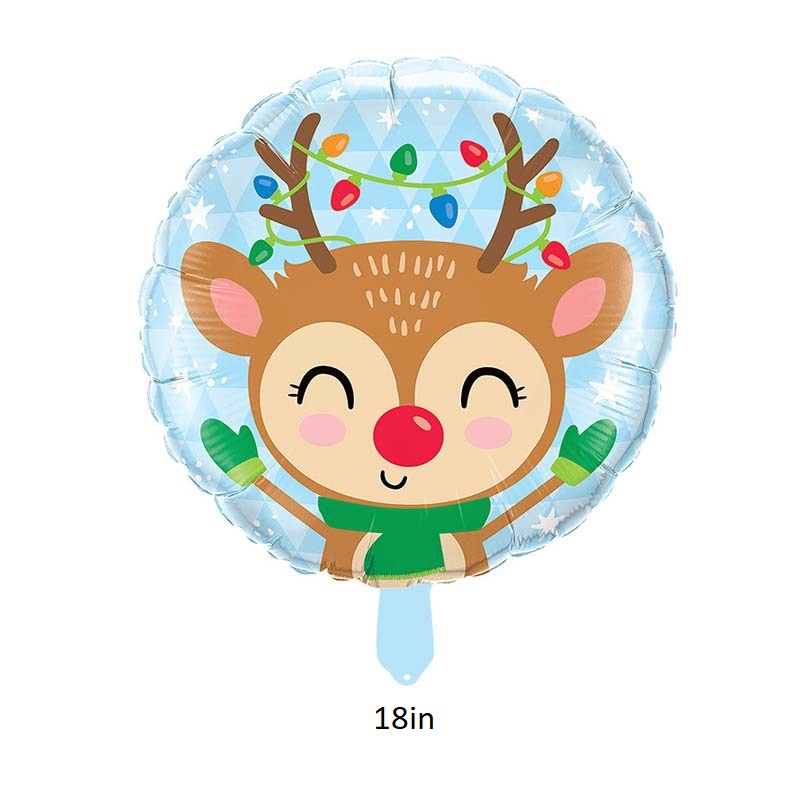 10 Globos Látex Navidad Reno Azul Fiesta Regalos Decoración