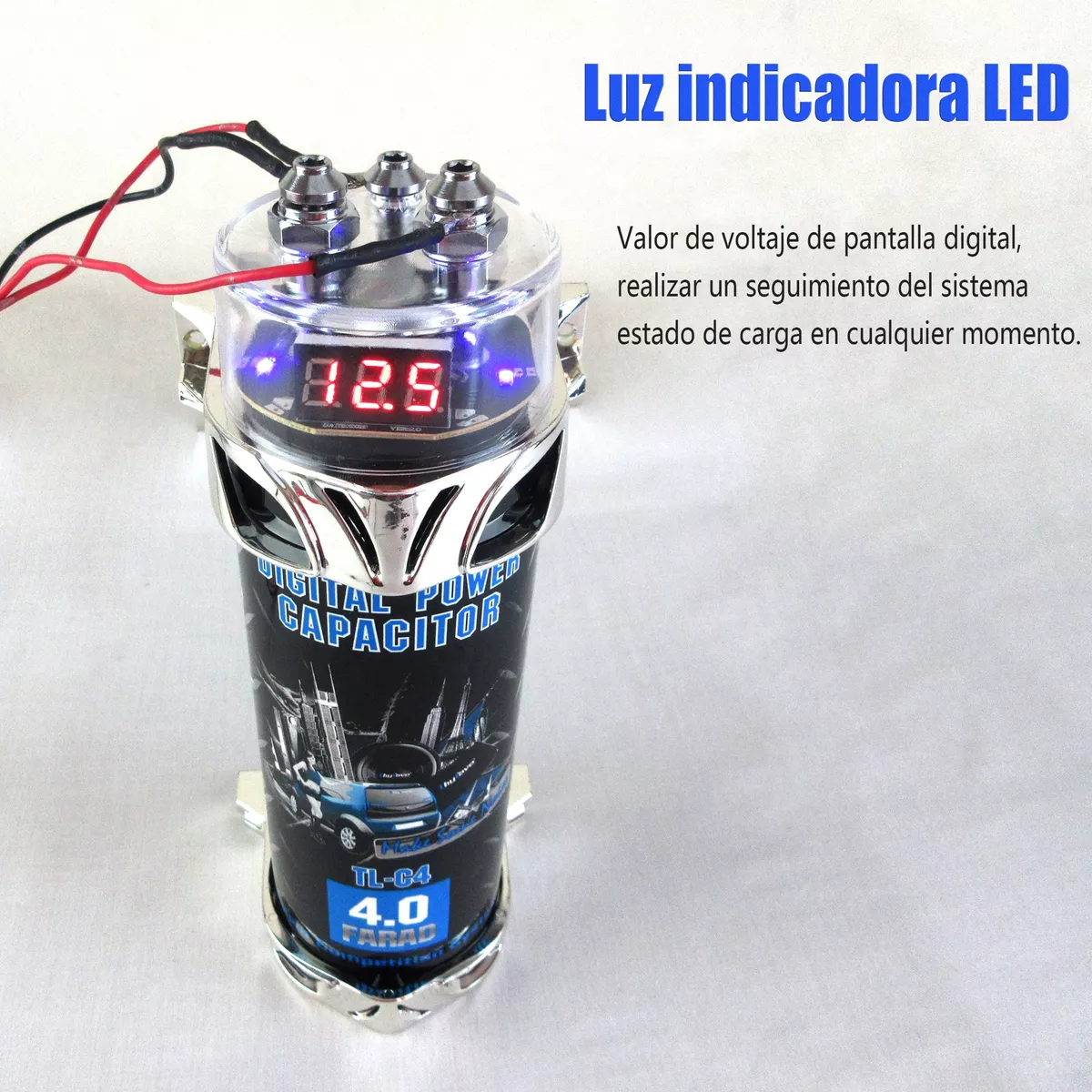 Capacitor Para Sonido Audio Rock Carros 4.0 Faradios Digital.