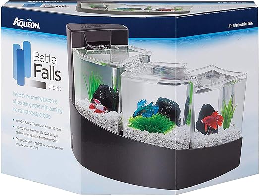 Aqueon Kit Pecera para pez Betta, Negro, 16.93" x 10.95" x 11.42".