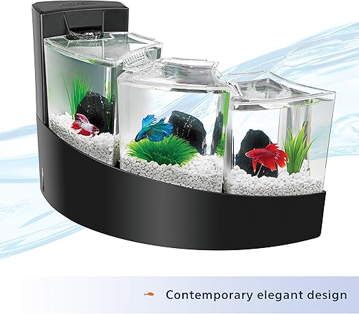 Aqueon Kit Pecera para pez Betta, Negro, 16.93" x 10.95" x 11.42".