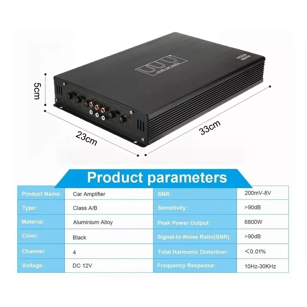 Amplificador De Audio De 6800w 4 Canales Para Auto.