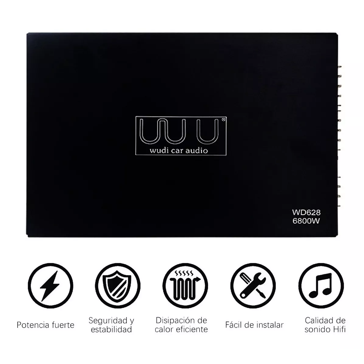 Amplificador De Audio De 6800w 4 Canales Para Auto.