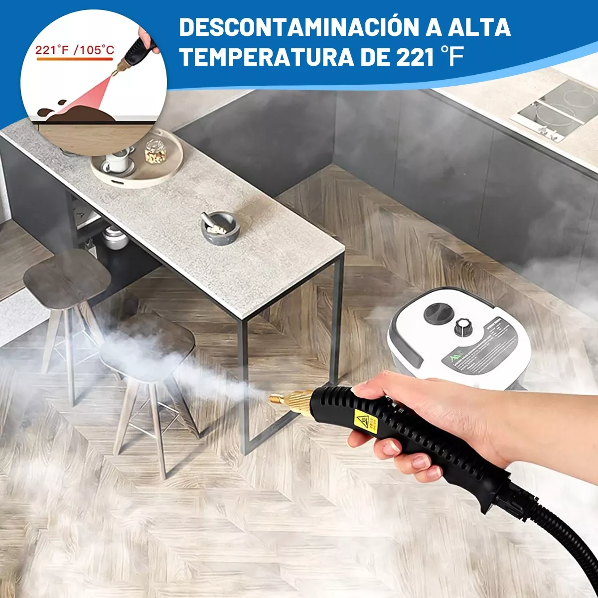Limpiador De Vapor Presurizado De Alta Temperatura 2500w.