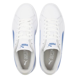 Tenis Casual Puma Smash V2 JR Blanco con azul  365170 33 Unisex.