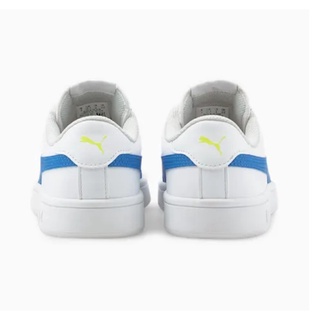 Tenis Casual Puma Smash V2 JR Blanco con azul  365170 33 Unisex.