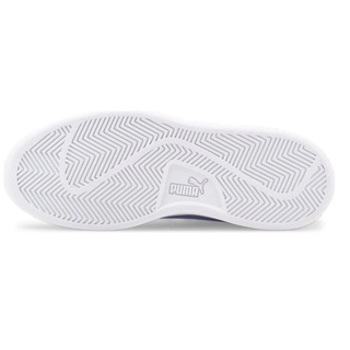 Tenis Casual Puma Smash V2 JR Blanco con azul  365170 33 Unisex.