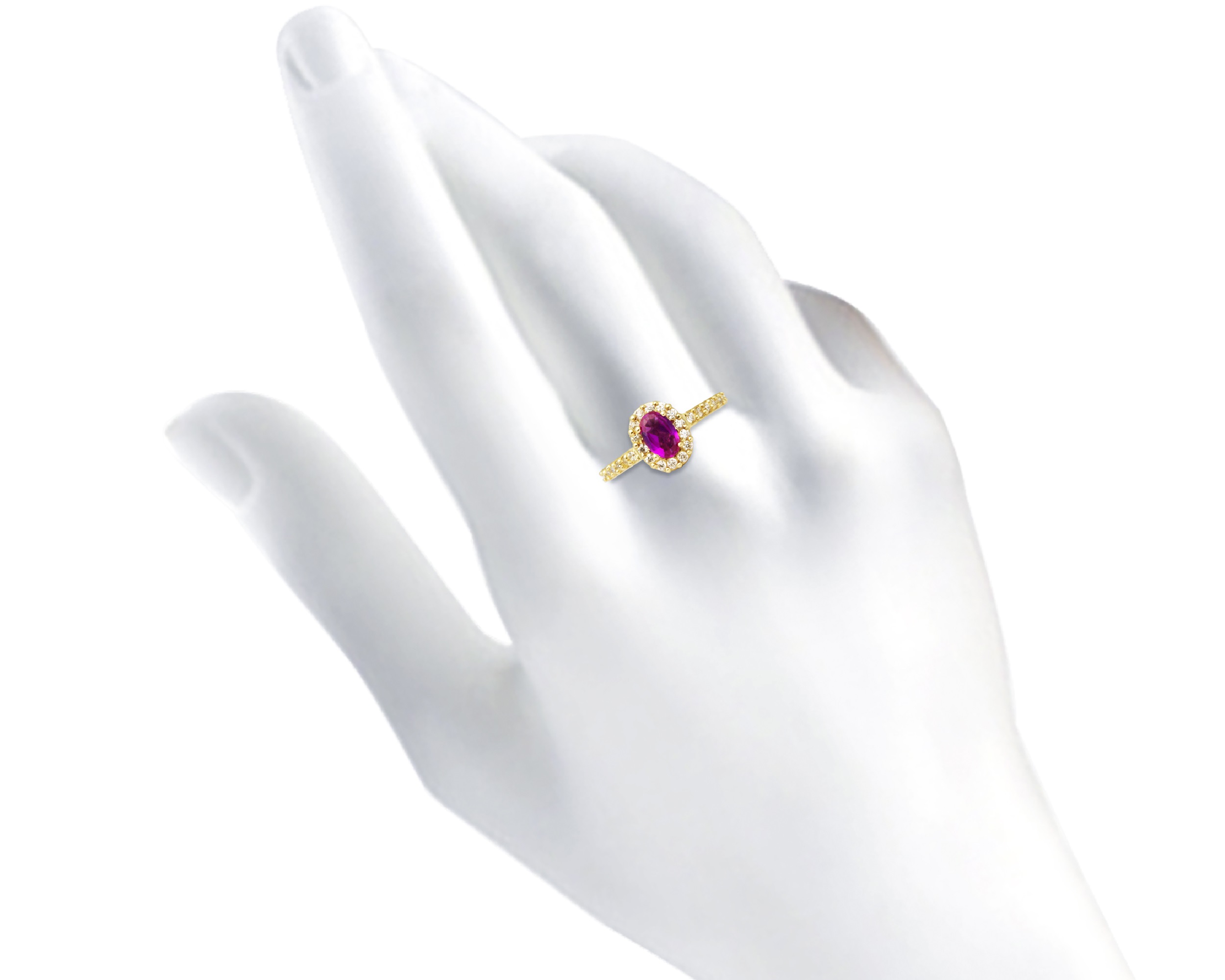 Anillo Oro 10k Horoz Ovalo Rojo #7 S1140.