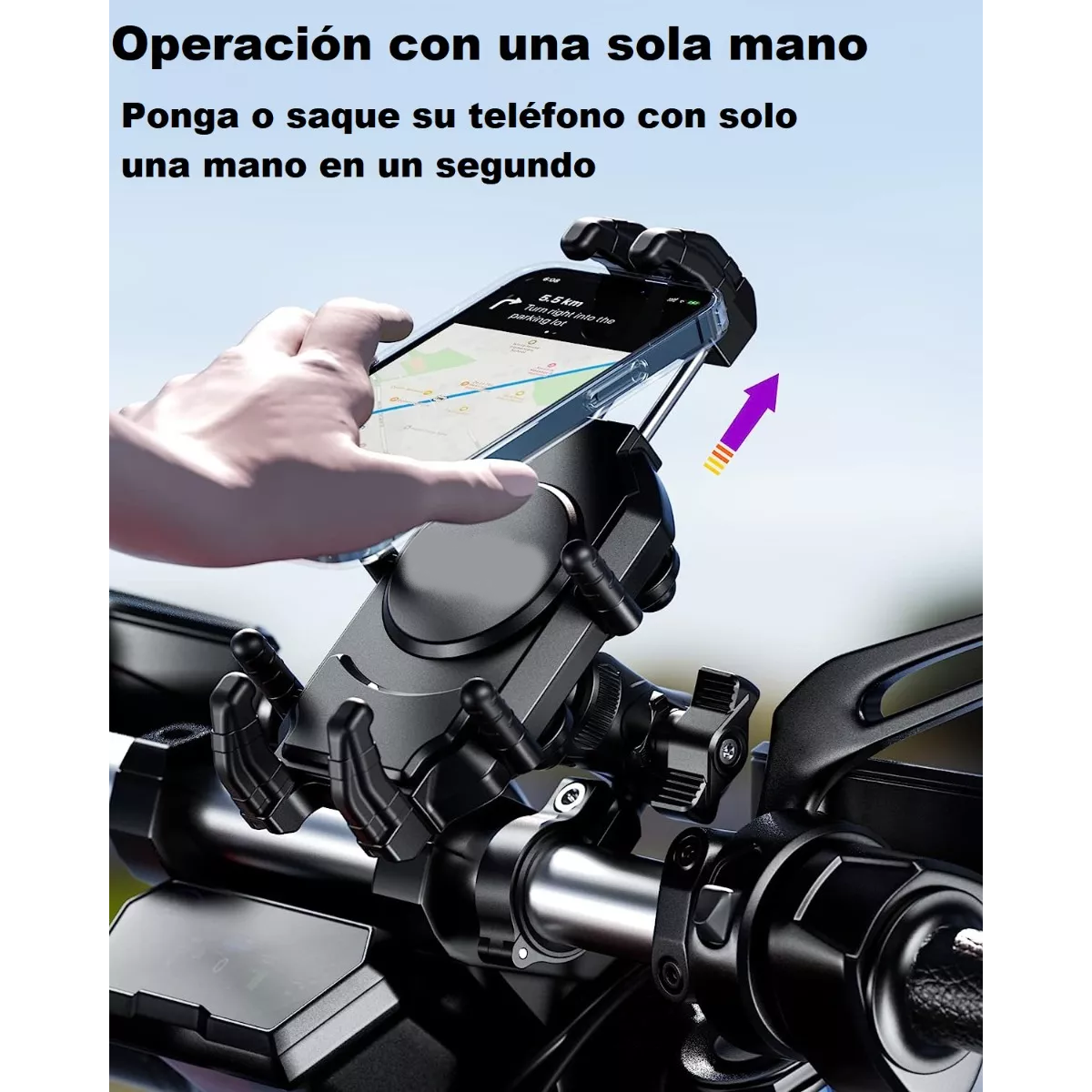 Soporte Porta Celular Antirrobopara Motocicleta Amortiguado.