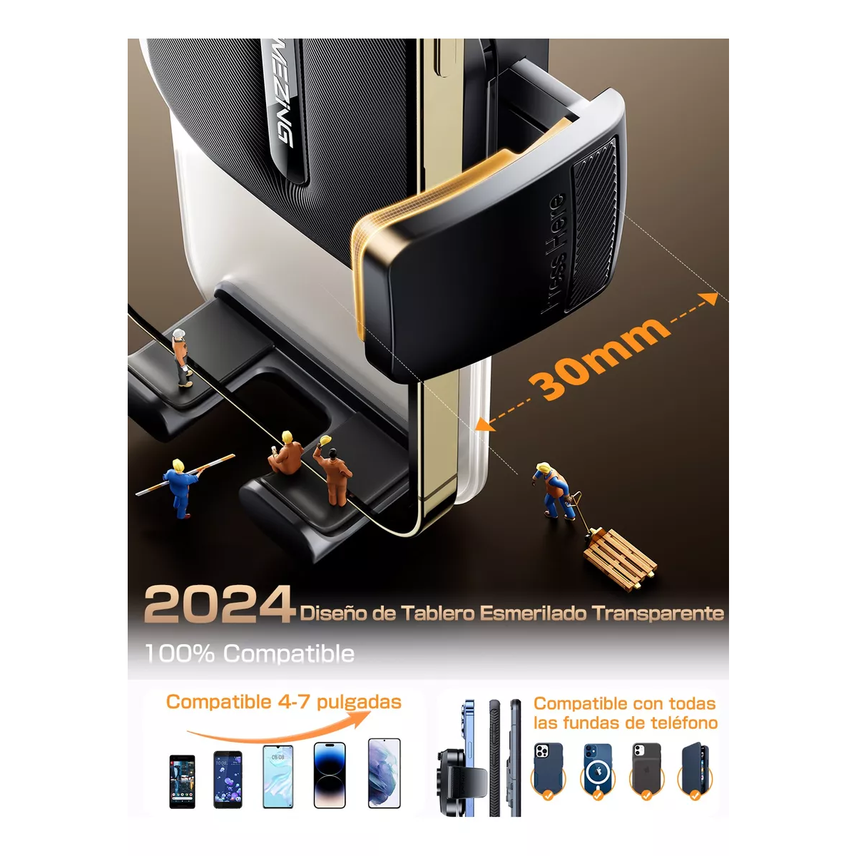 Soporte De Celular Para Auto Con Ganchos Dobles Más Estables.