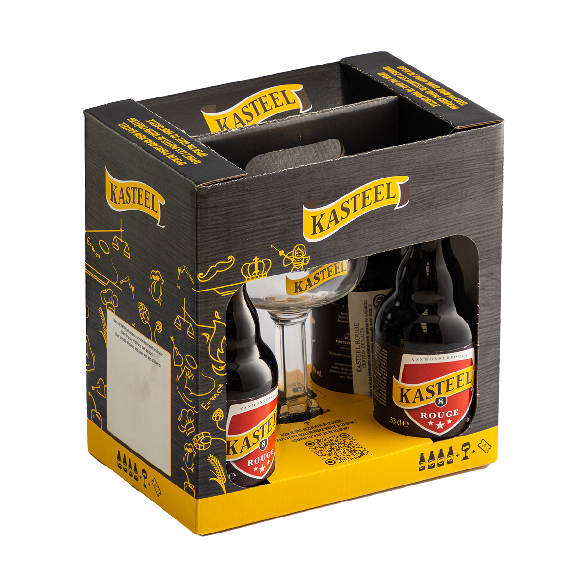 Four Pack Cerveza Kasteel con Copa 330 Ml.