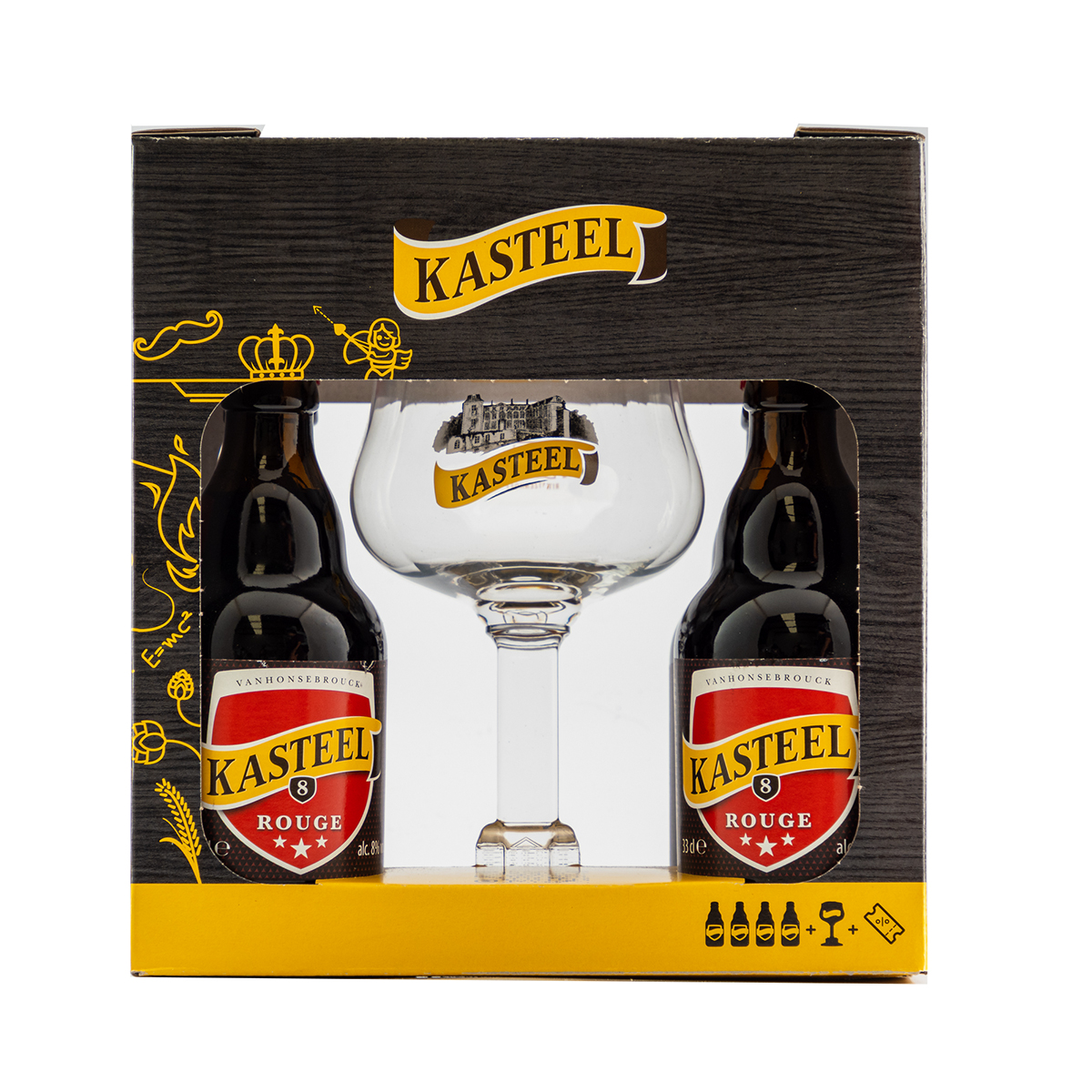Four Pack Cerveza Kasteel con Copa 330 Ml.