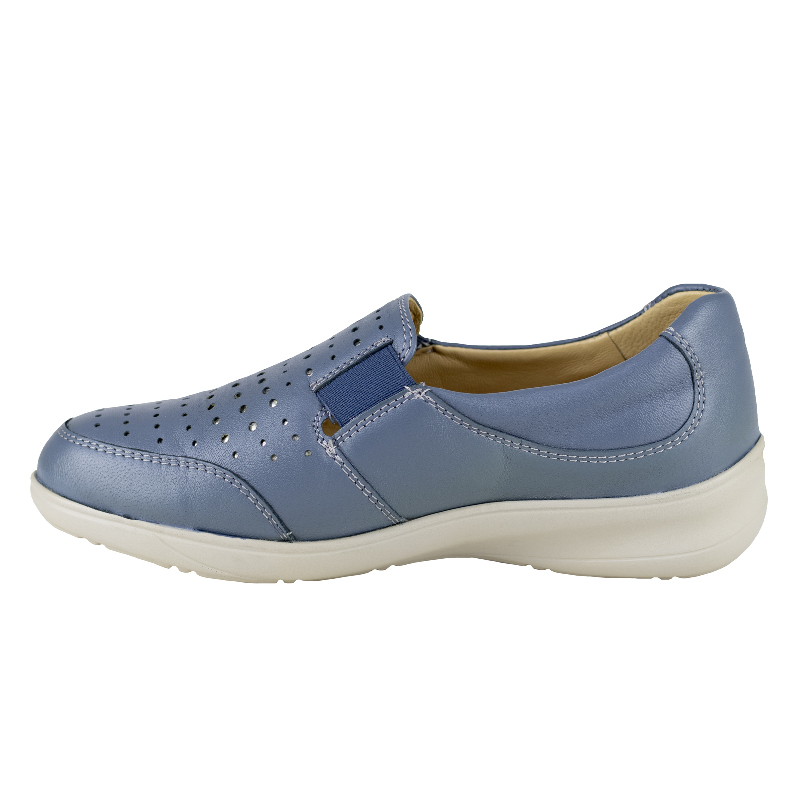 Zapato De Mujer Piel Premium Pie Delicado Azul Clinicus 1755
