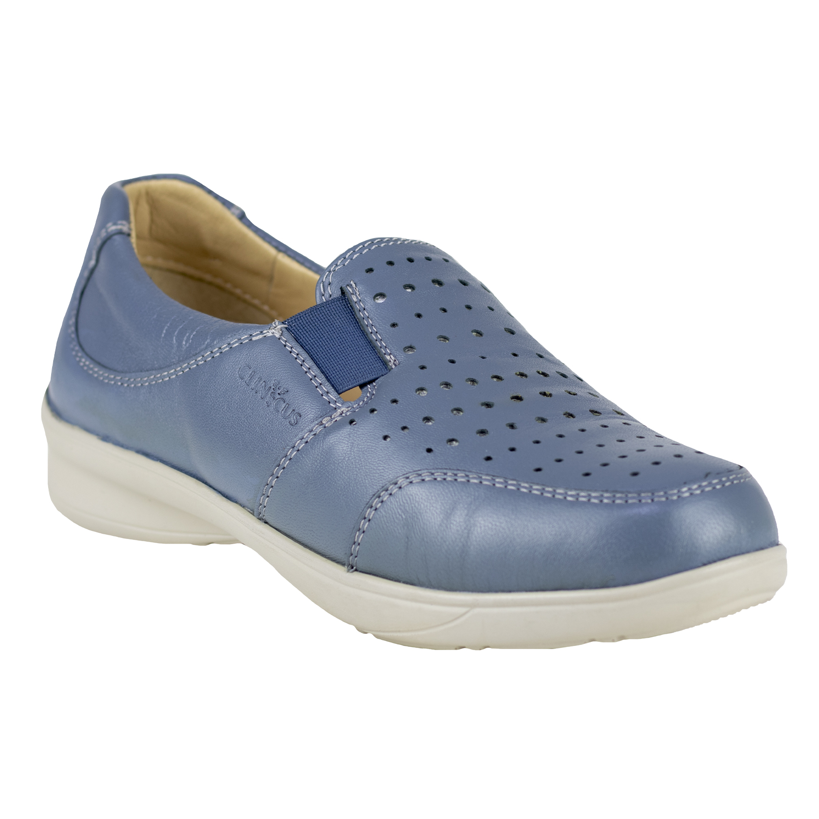 Zapato De Mujer Piel Premium Pie Delicado Azul Clinicus 1755