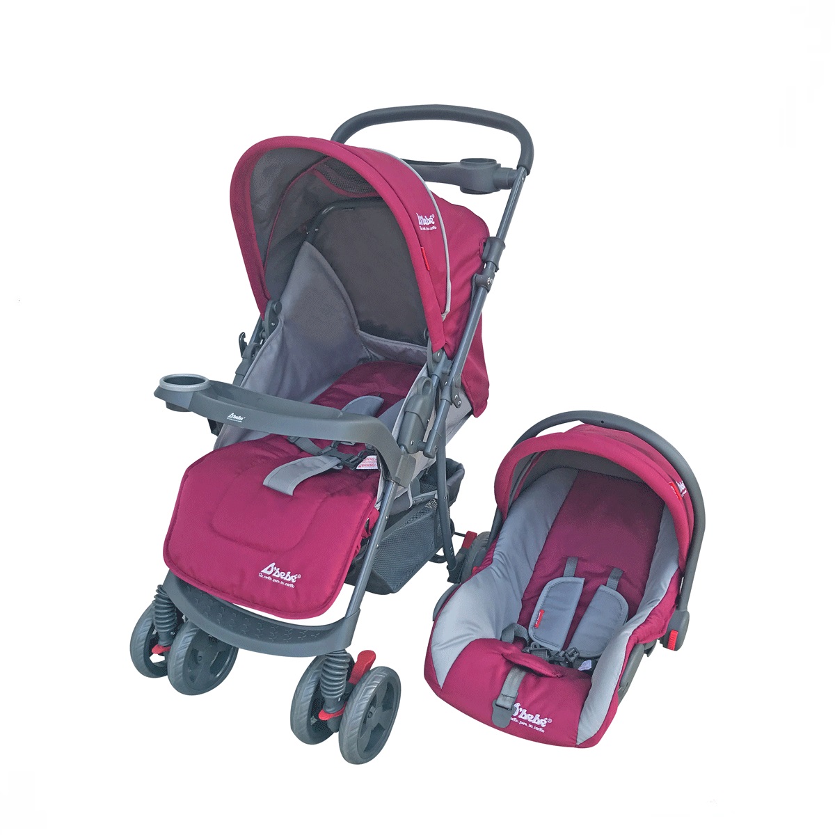 Carriola + Autoasiento D'Bebé Travel System Star Baby Rosa ENDY12