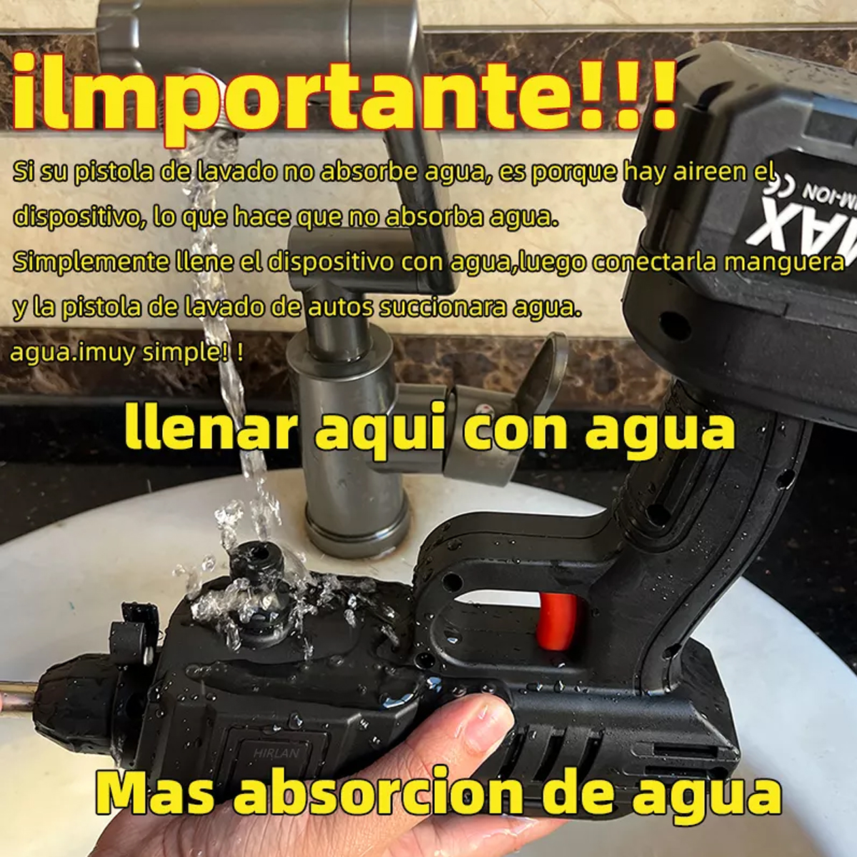Hidrolavadora Electrica Pistola Para Lavado Autos Portatil