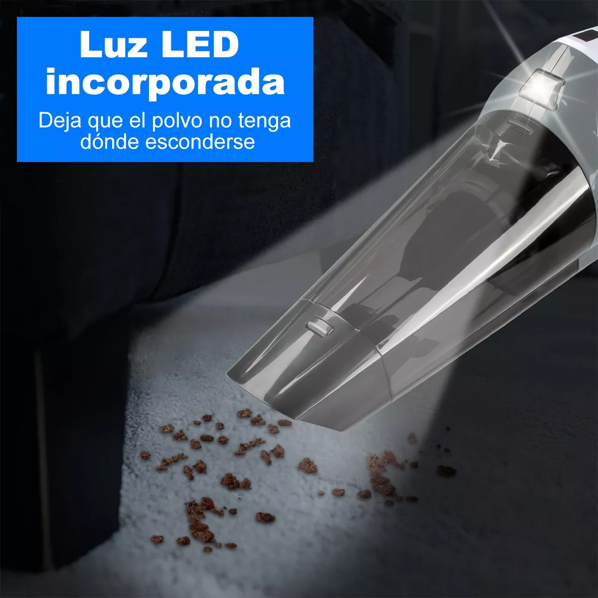Aspiradora De Autos Inalambrica Mano 9kpa Con Luz Led 3 En 1.
