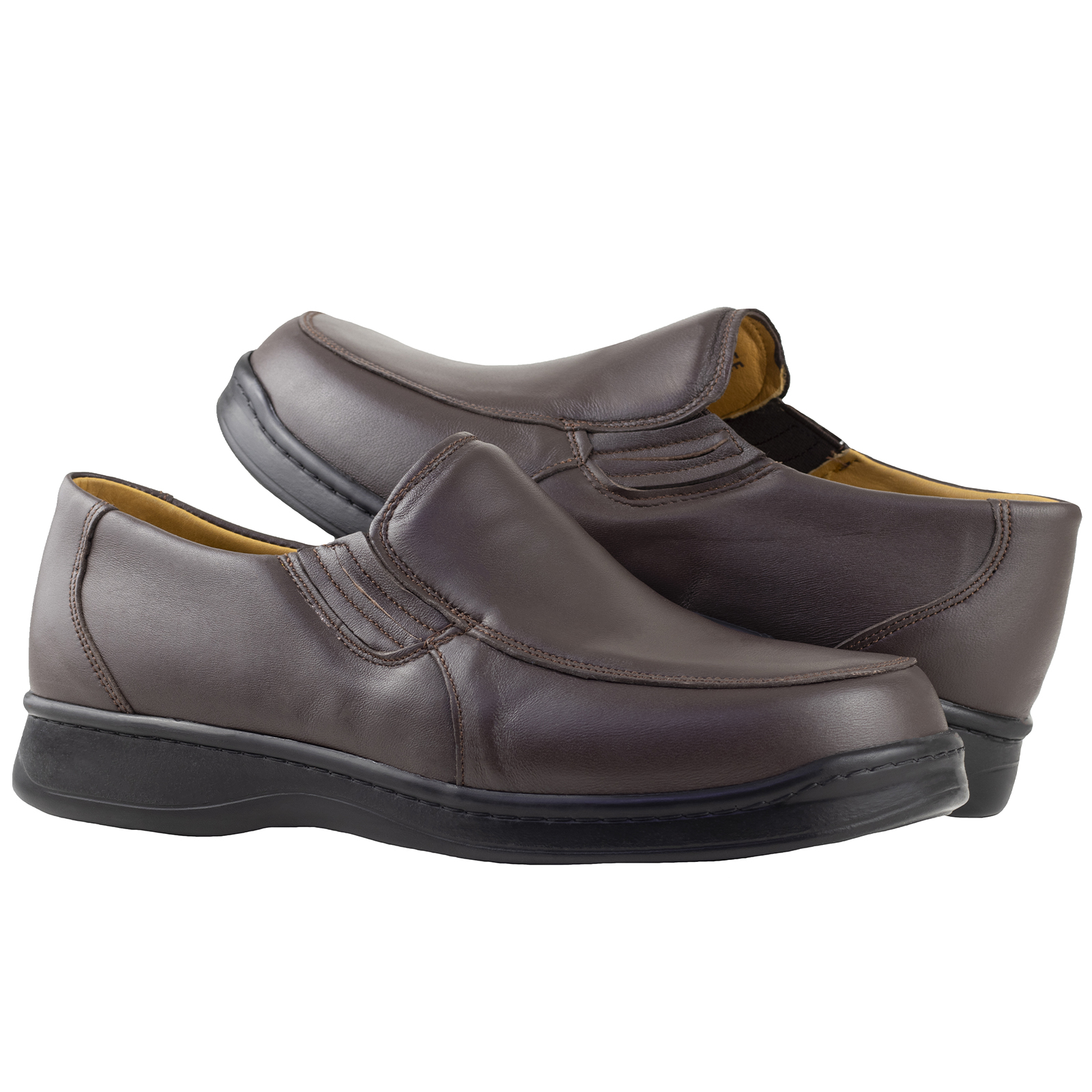 Zapato Mocasín Para Hombre Pie Diabético Terapie 208 Café Acolchado.