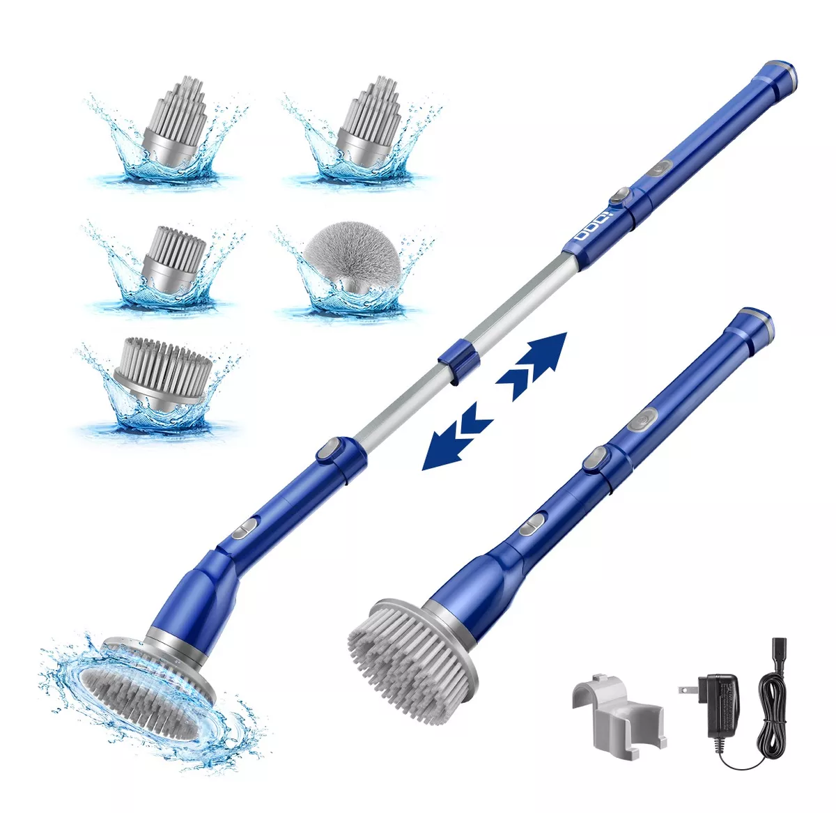 Cepillo Eléctrico De Limpieza Recargable Para Baño Y Cocina Azul.