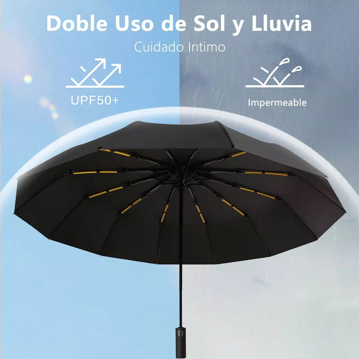 Paraguas Automático Extra Grande 105cm Reforzado 24 Varillas