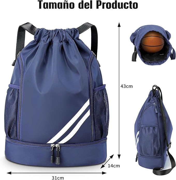 SYCYKA Bolsas de Cuerdas para el Gimnasio, Mochila de Cordón, Bolsas de Cuerdas, Repelente al Agua Bolsa de Natación de Nylon Estudiantes Escuela Mochila Cuerda para el Gimnasio Compras Deporte Yoga.