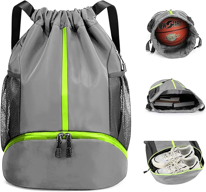 Bolsas de Cuerdas con Cordón, Mochila Deportiva para el Gimnasio, Impermeable Bolsa de Cuerdas Gran Capacidad, Mochila de Cuerdas para Deporte Escolar Senderismo Baloncesto.