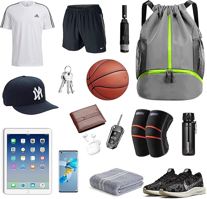 Bolsas de Cuerdas con Cordón, Mochila Deportiva para el Gimnasio, Impermeable Bolsa de Cuerdas Gran Capacidad, Mochila de Cuerdas para Deporte Escolar Senderismo Baloncesto.