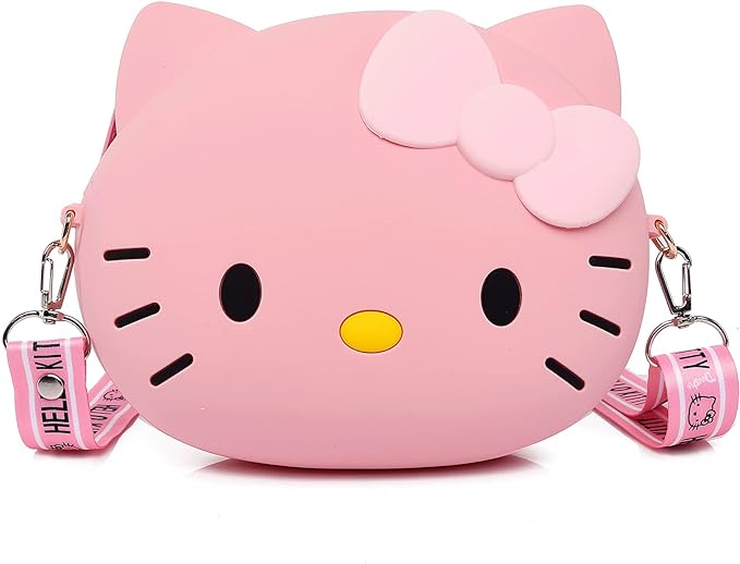 A Kawaii - Bolsa de gatito con diseño de dibujos animados, bolso de hombro para gatito y gato para niñas, regalos de cumpleaños, Rosado, Lindo Marca: AJZTRC.