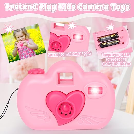 A Oisacirg - Bolso de juego para niñas pequeñas, 35 unidades con maquillaje de simulación para niños pequeños, juguetes de princesa incluye bolso, teléfono, portafolios, cámara, llaves, bolso de regalo.