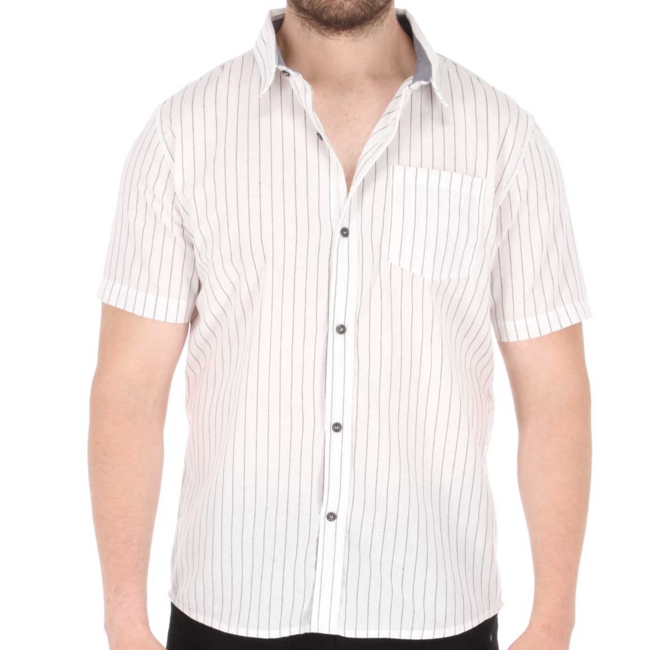 Camisa Manga Corta de Rayas .