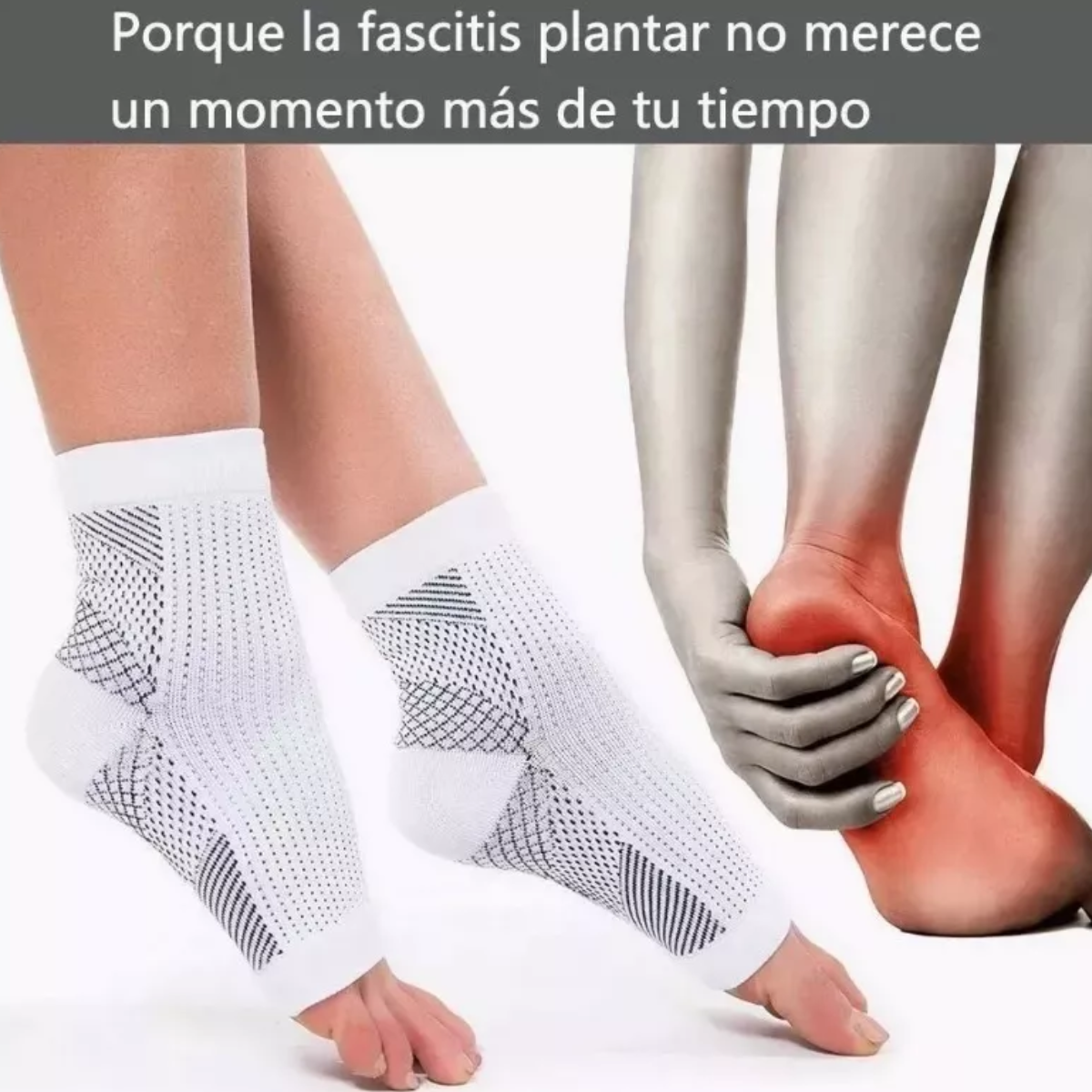 3 Pares Deportivas Calcetines Compresion Fascitis Plantar Talla S/M.