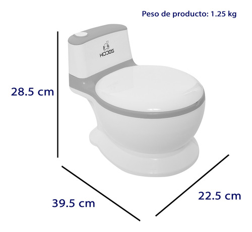 Baño Entrenador De Baño Kiddos Gris Color Gris Claro Liso.