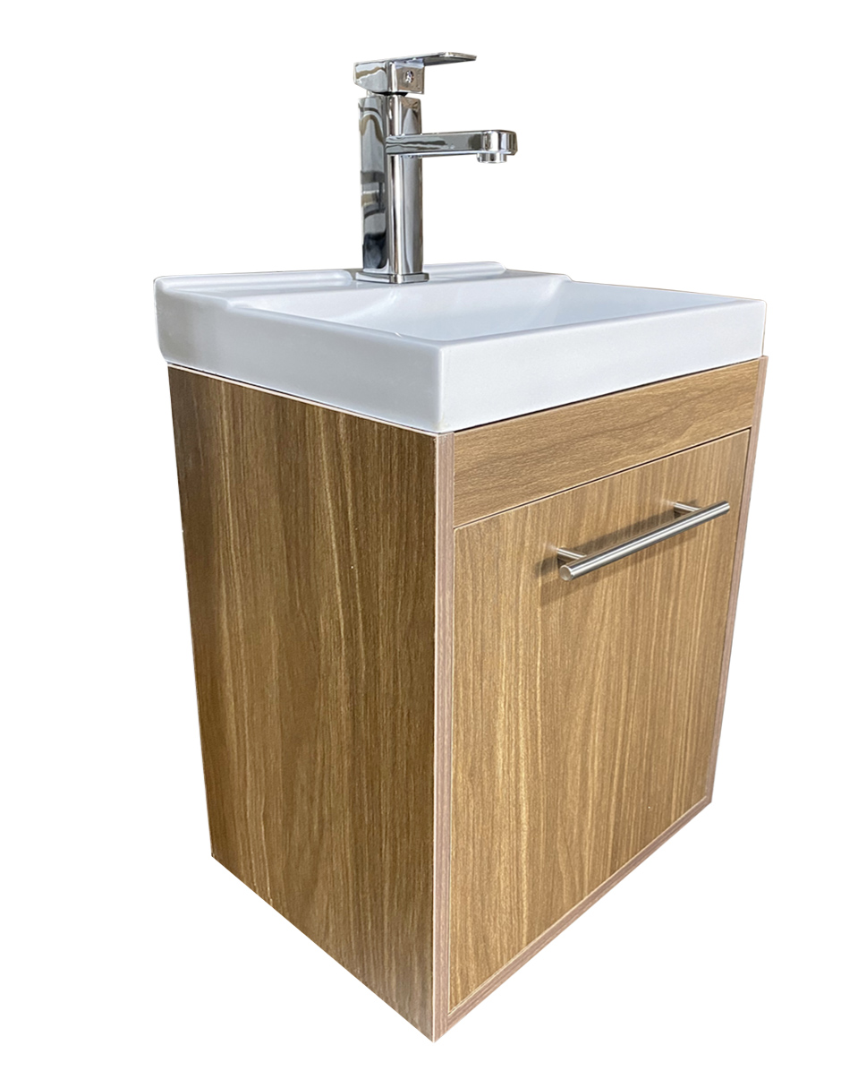 Gabinete 10 Flotante Para Baño Con Lavamanos Rectangular Y Monomando