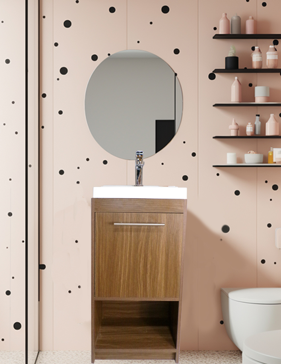 Gabinete 10 Flotante Para Baño Con Lavamanos Rectangular Y Monomando