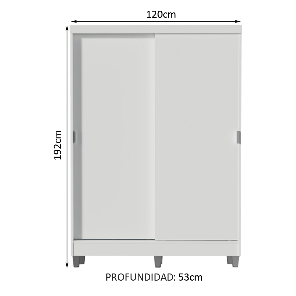 Ropero Closet Luke Madesa 2 Puertas Corredizas con Pies BB.