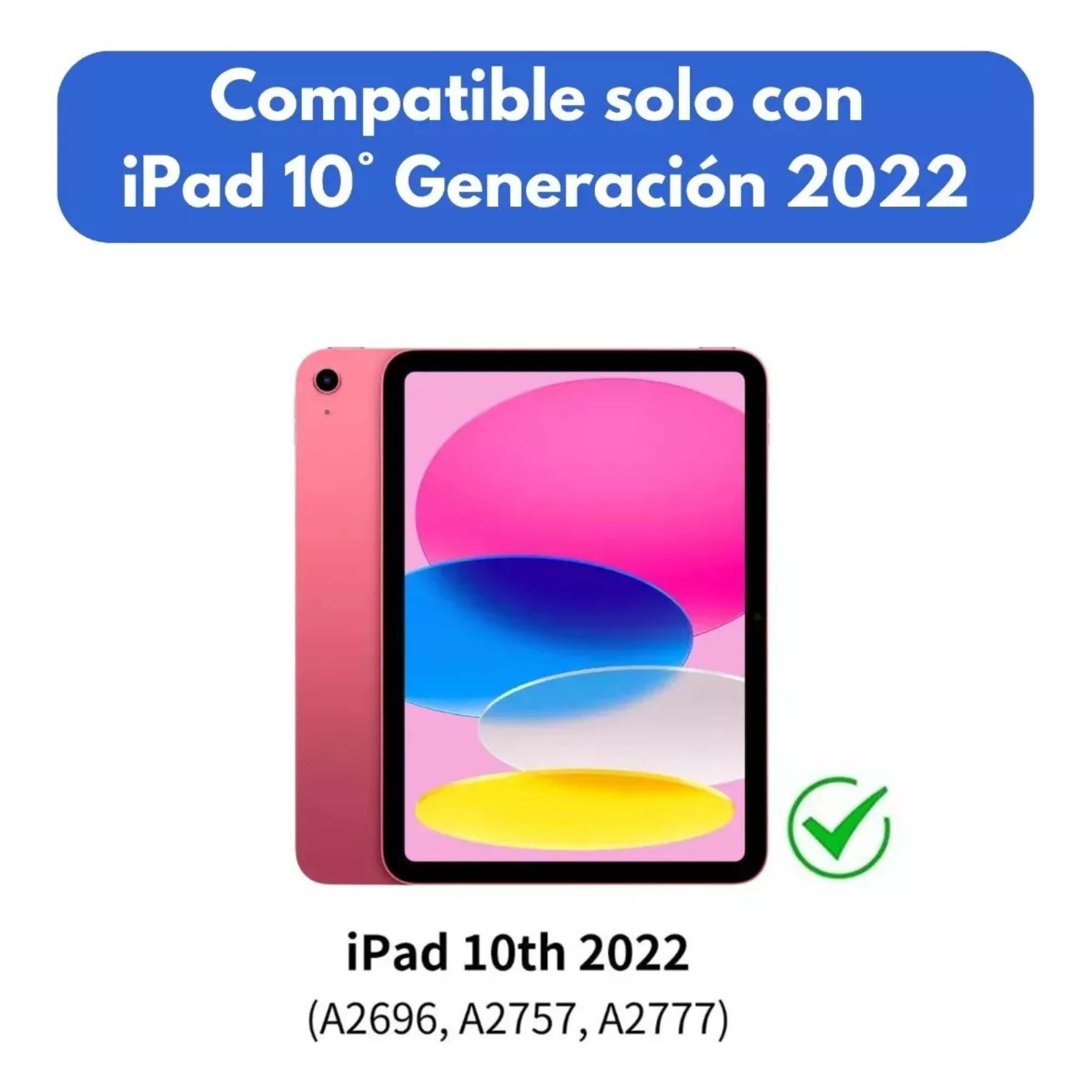Funda Teclado Magic Keyboard Para iPad 10th Gen 2022 Rgb Color Rosa