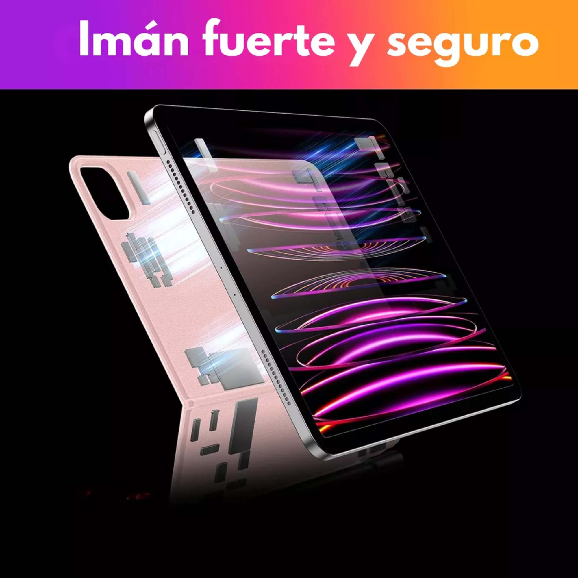 Funda Teclado Magic Keyboard Para iPad 10th Gen 2022 Rgb Color Rosa