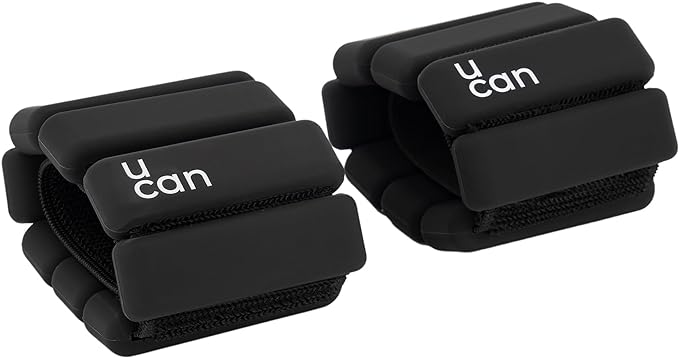 UCAN Pesas para Tobillos y Muñecas | Polainas de Silicon de Medio o Un Kilo (0.5-1.5 kg) para Pilates, Yoga y Fitness | Muñequeras y Tobilleras con Peso | Varios Colores.