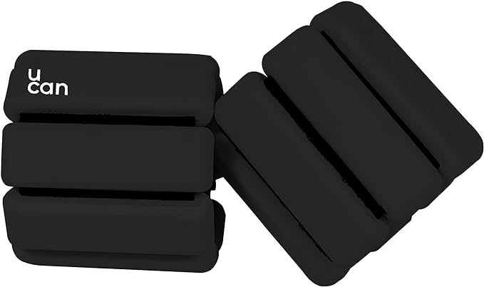 UCAN Pesas para Tobillos y Muñecas | Polainas de Silicon de Medio o Un Kilo (0.5-1.5 kg) para Pilates, Yoga y Fitness | Muñequeras y Tobilleras con Peso | Varios Colores.