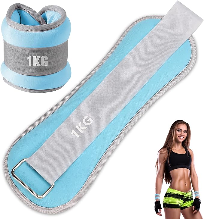 SHANDABULIU Polainas para Tobillo, Pesas para Tobillos, Polainas para Tobillo y Muñecas 1Kg × 2 Pcs, para Mujeres, Hombres, Deporte y Forma Física.