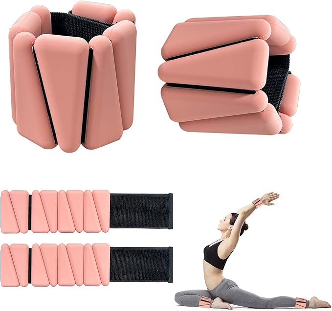 Polainas para Tobillos y Muñecas, muñecas de silicona antideslizantes ajustables, pesas de tobillo/muñeca de 2 lb (1 lb cada una, juego de 2) para pilates, yoga, correr, natación, gimnasio, spinning.