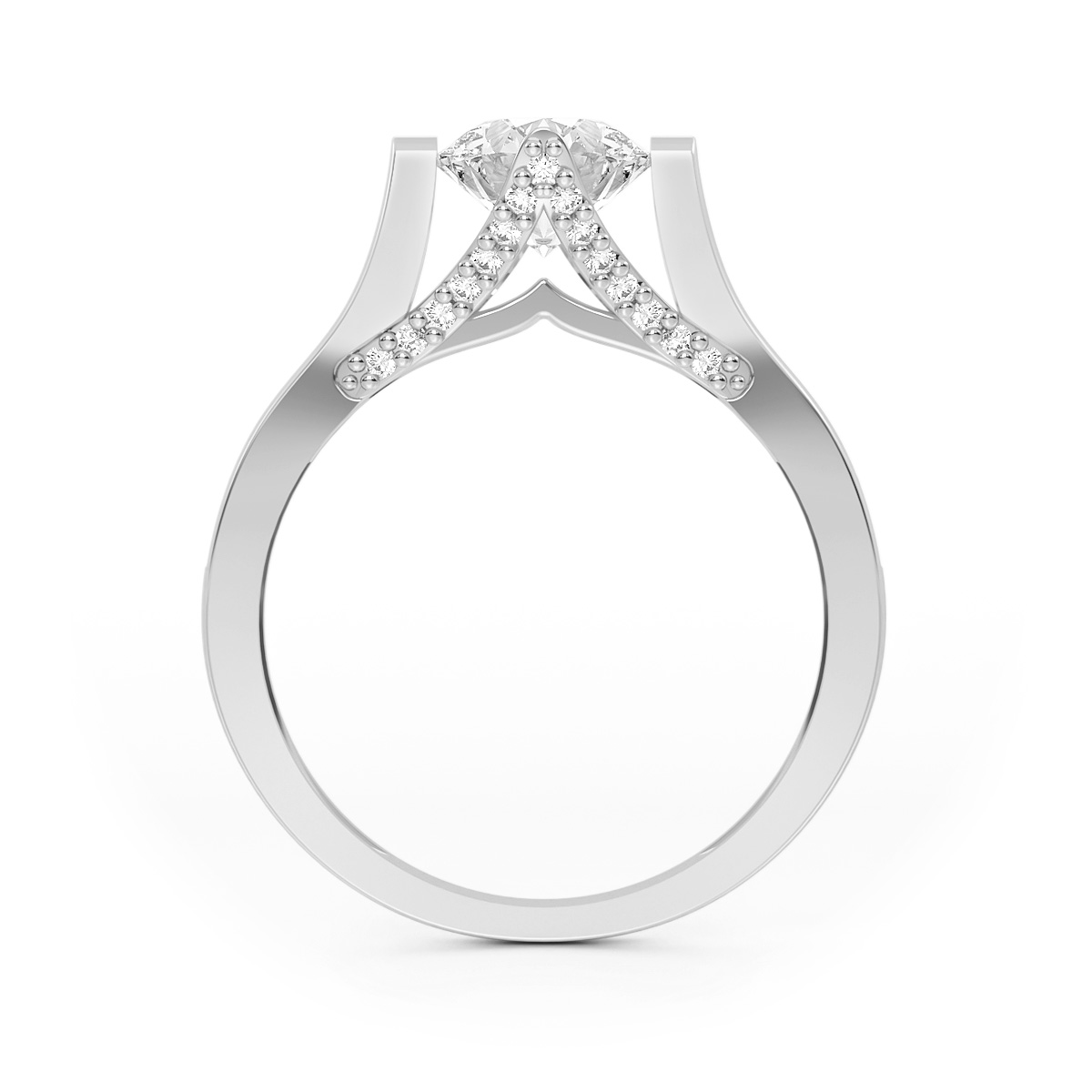 ANILLO DE COMPROMISO 14K ORO BLANCO CON PIEDRA STELLA ABBA JOYAS.