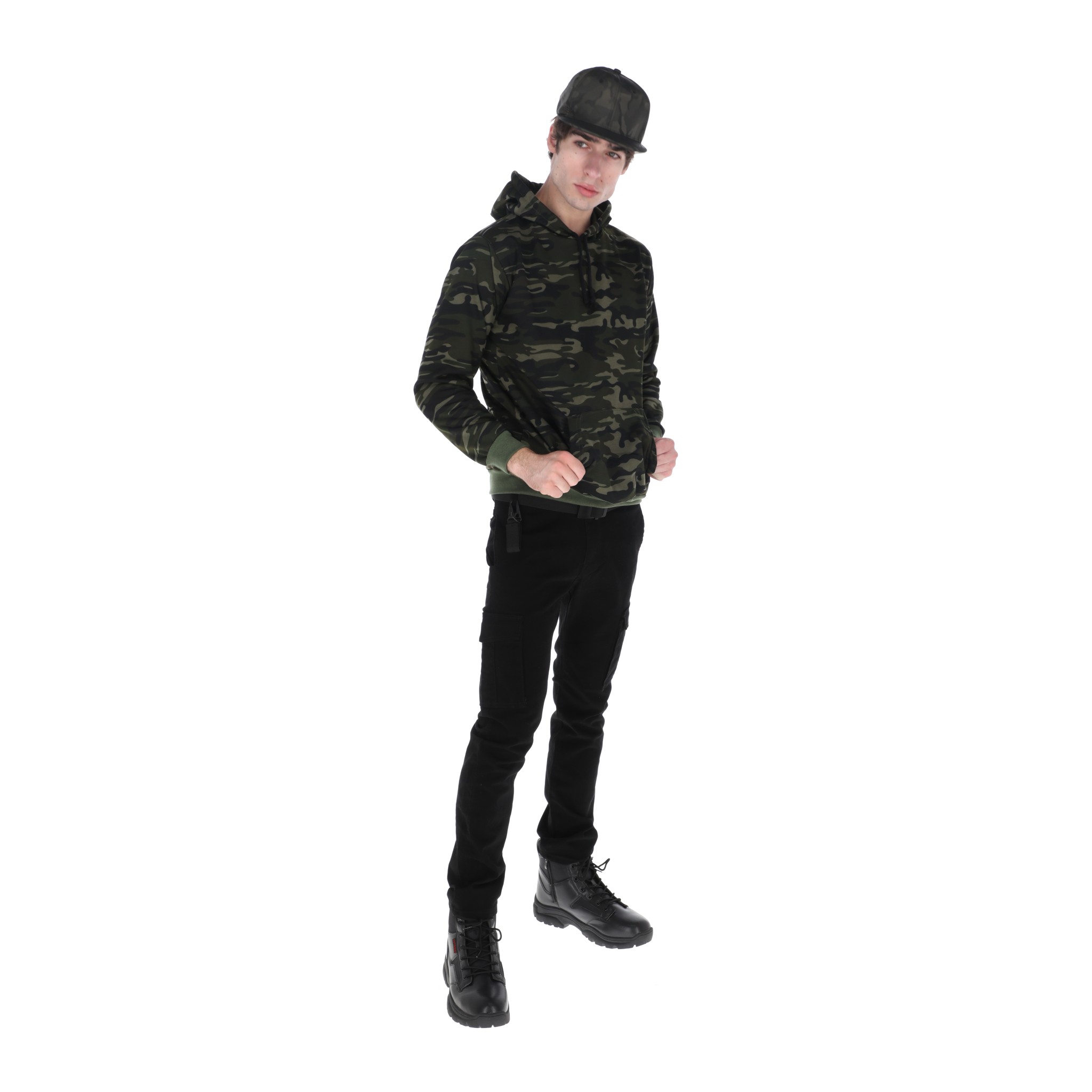 Sudadera Con Capucha Color Verde Militar Para Hombre CHB Chili Beans Clothing Co..