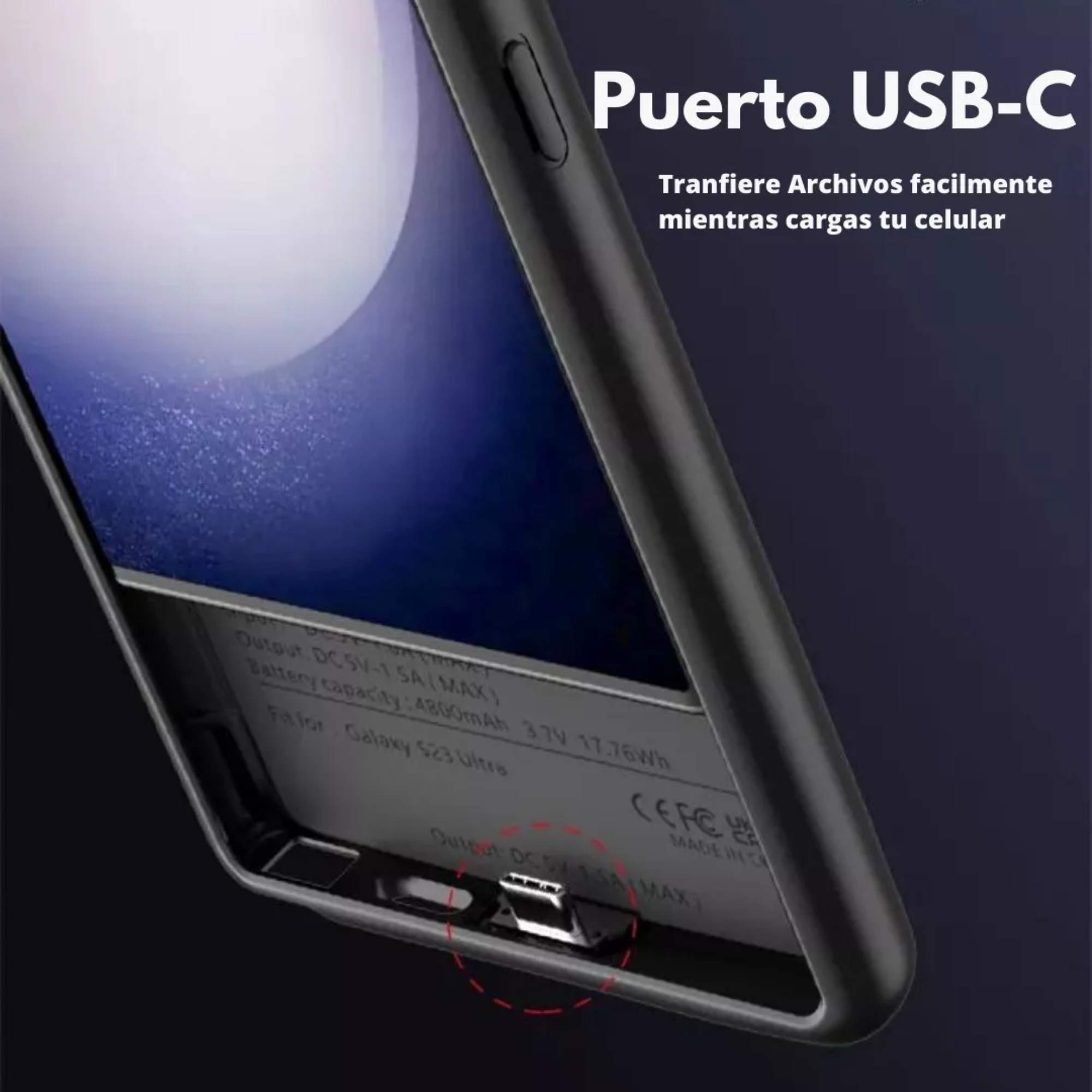 Funda Cargador Bateria Para Samsung Galaxy S24 Color Negro