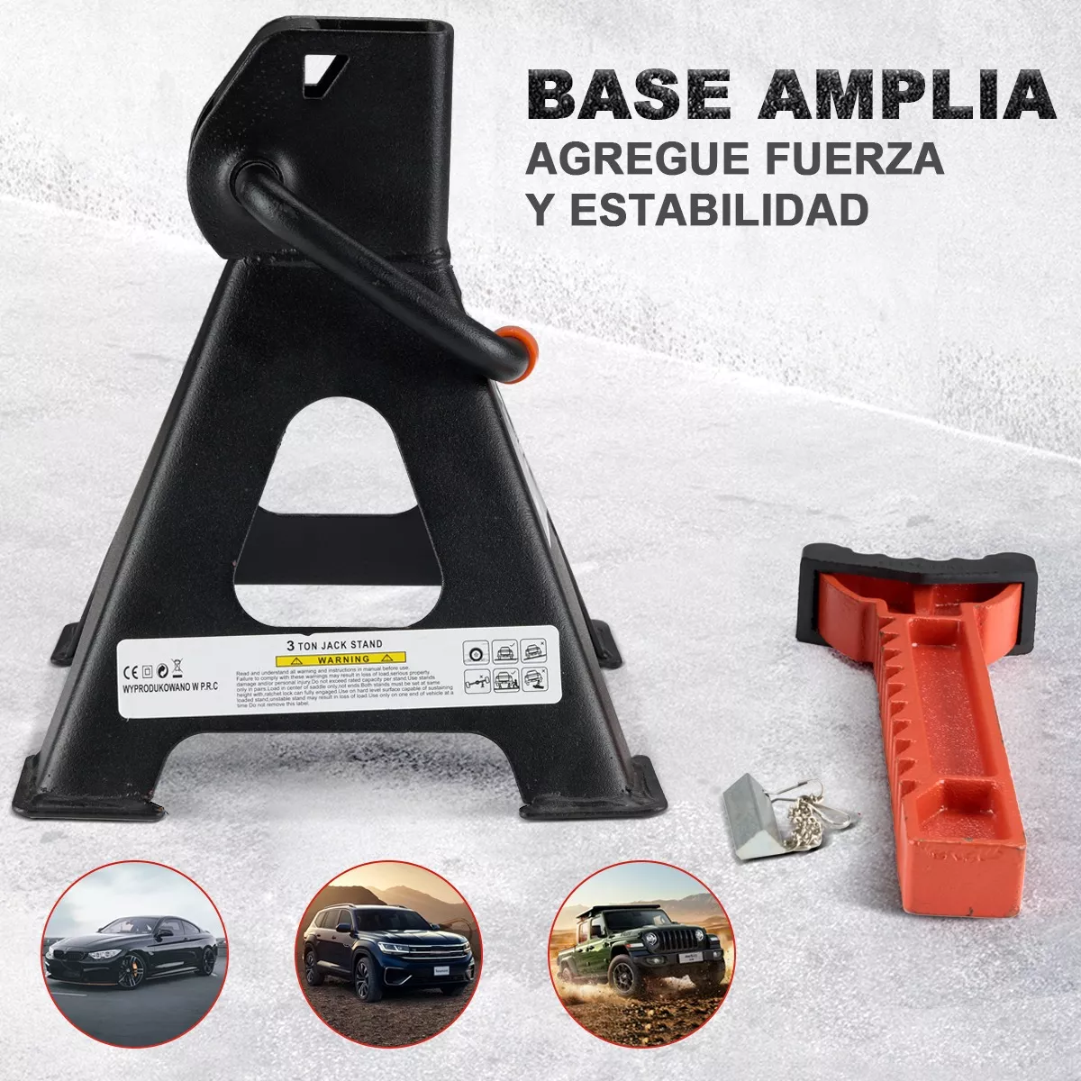 Torre Auto 2 Piezas Doble Seguro Altura 3 Toneladas 29-41 Cm.