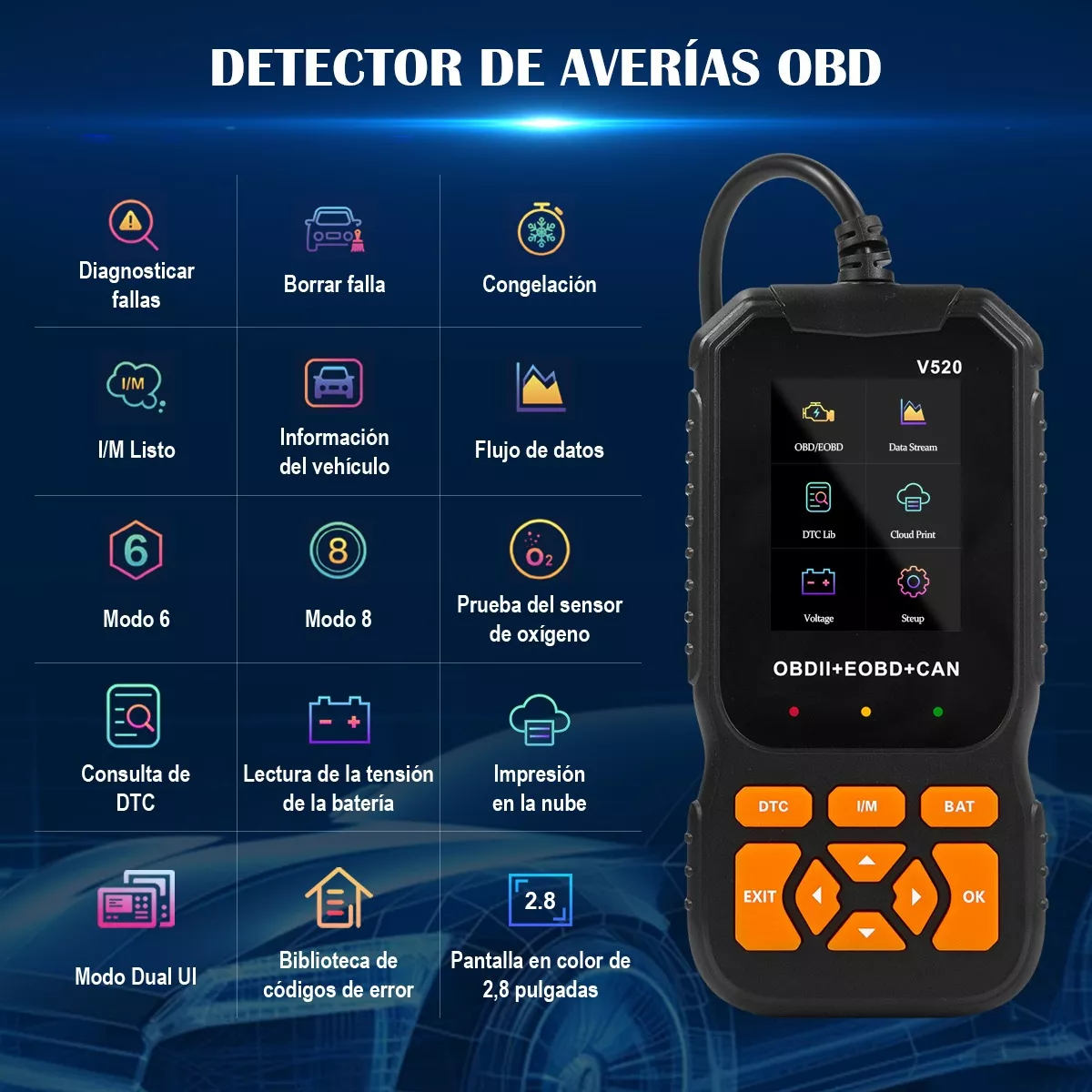 Obd2 Profesional Scanner Para Auto 35901 Códigos Avería.