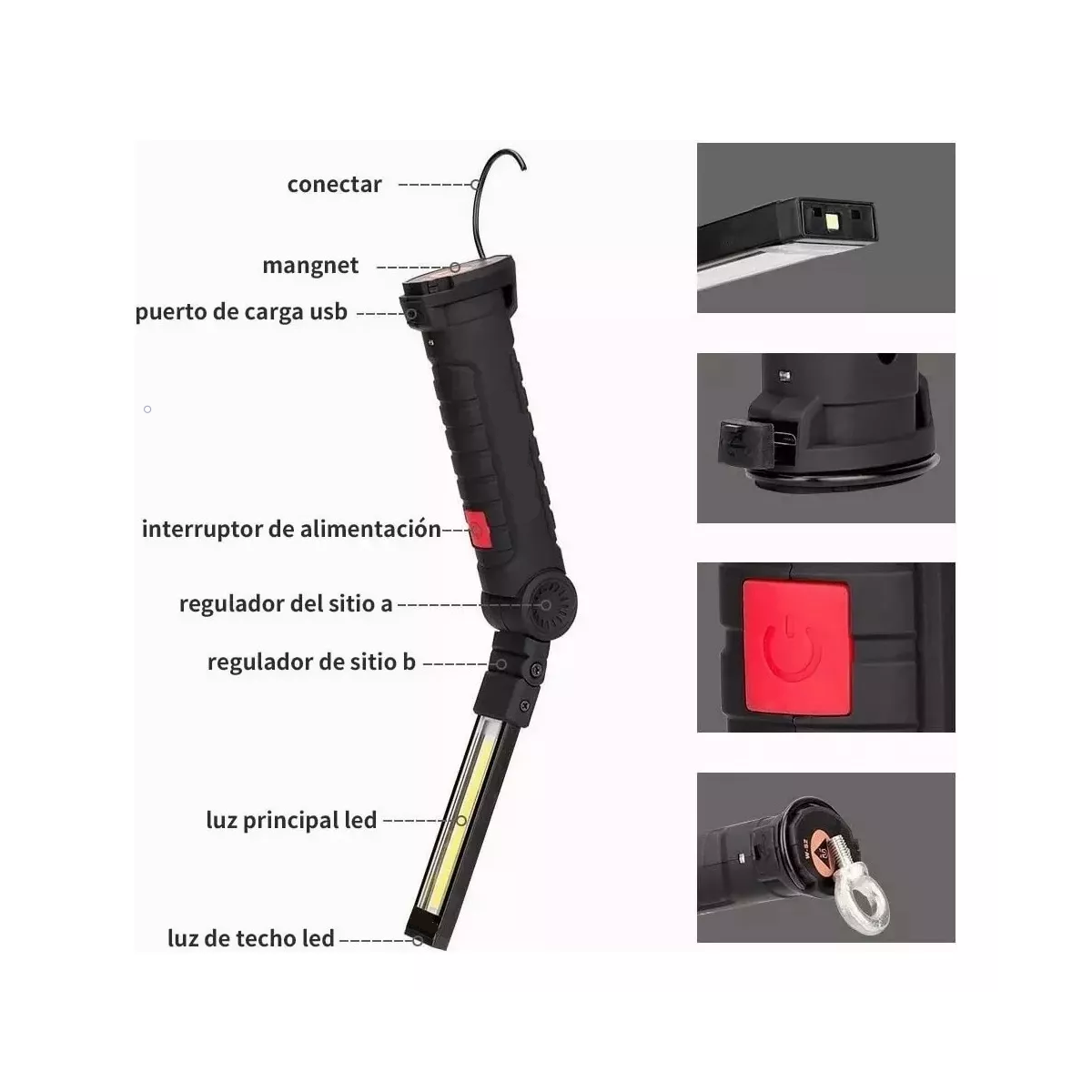Par 2 Luces De Trabajo Led Recargables Y Plegables.