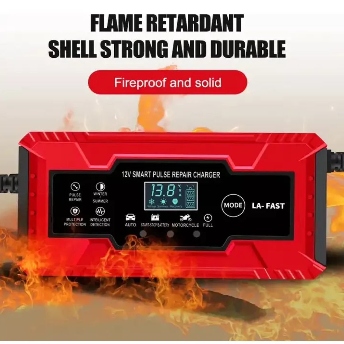 Cargador De Batería Rápido Inteligente De 12v 8a Auto Moto.