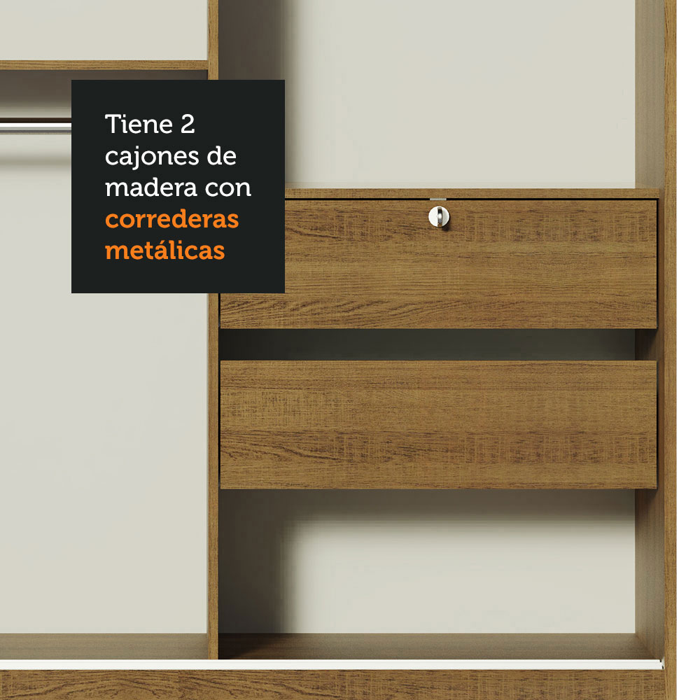 Ropero Closet Madesa Luke 2 Puertas con Cajón con llave MM