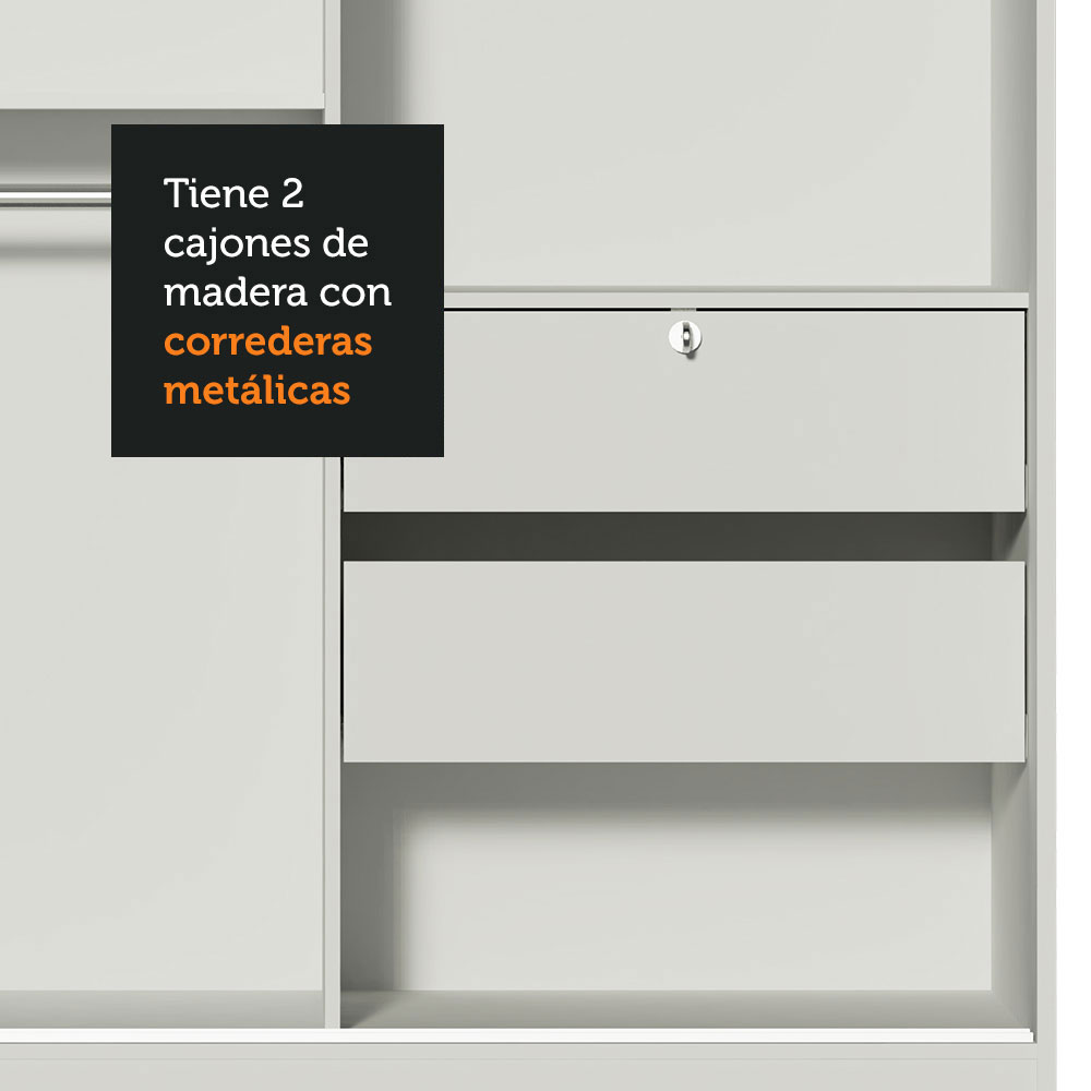 Ropero Closet Madesa Luke 2 Puertas con Cajón con llave BB