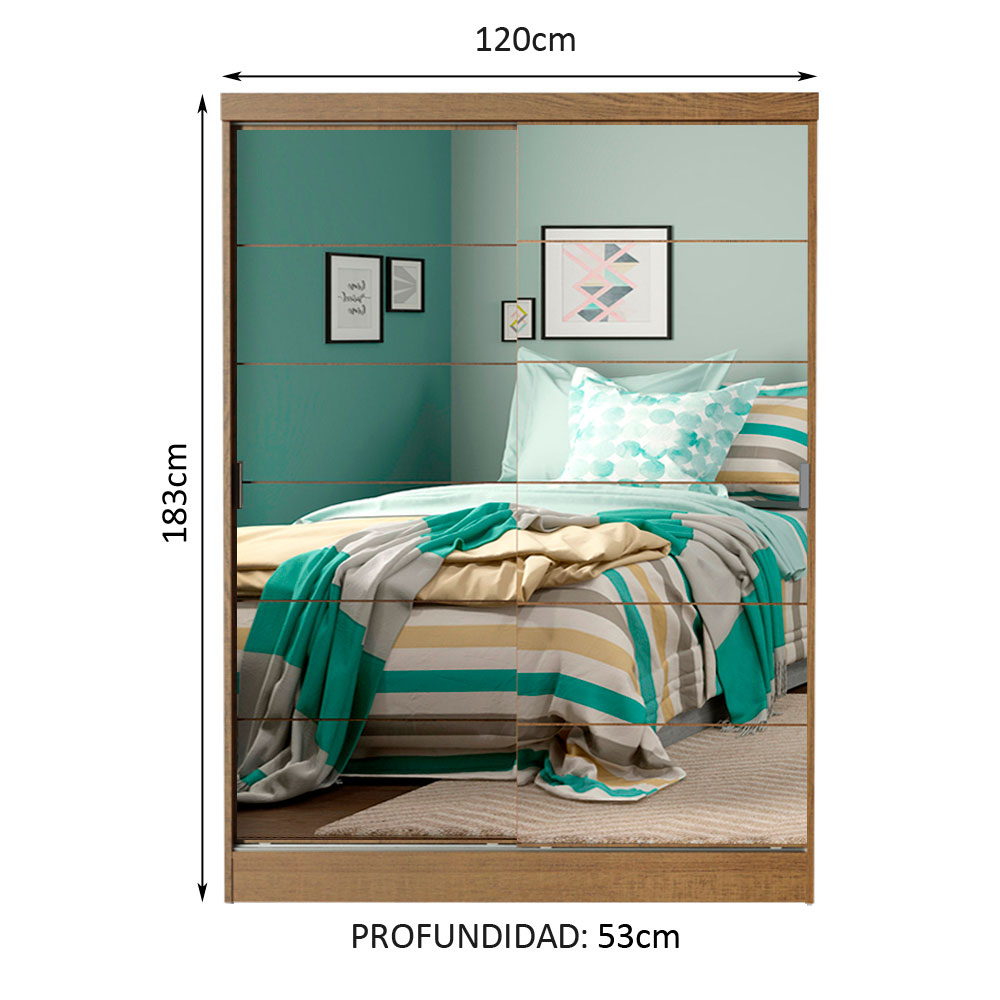 Closet Luke Madesa con 2 Puertas y 2 Espejos MM.